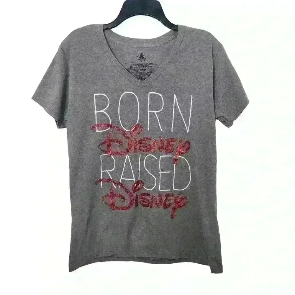 Disney store women's gray v-neck t-shirt size XL